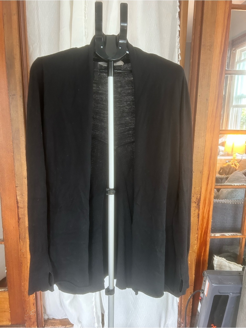 Athleta Black Lightweight Open Cardigan   Size Medium